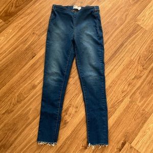Free People Pull-on Frayed Hem Jeggings, 25